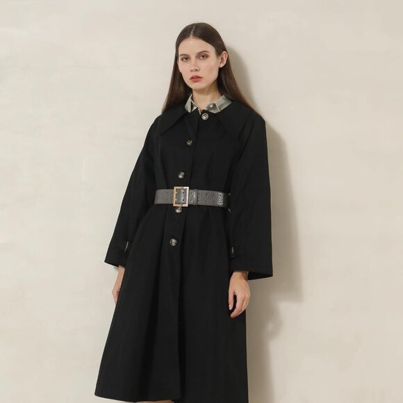 Women Leather Wide Fashion Thick Dress Belt With Gold Buckle Belt Grey Gold - Picture 6 of 7